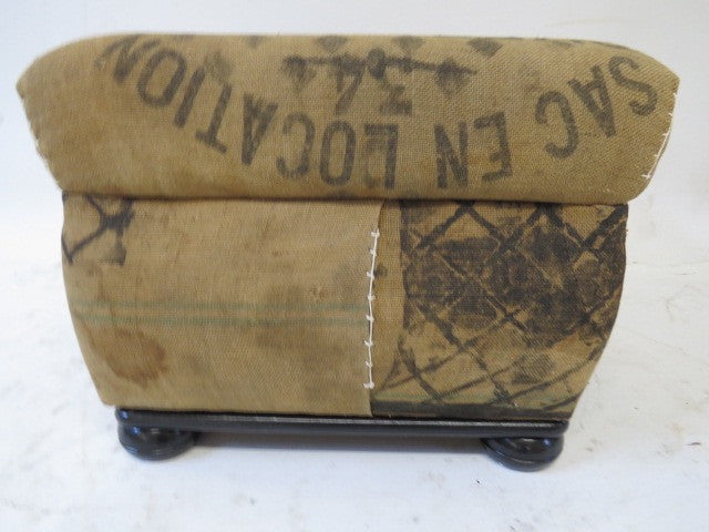 vintage grain sack pouf