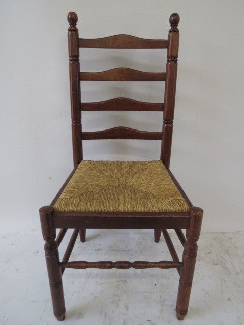 Vintage Ladder Back Chairs with Cane Seats